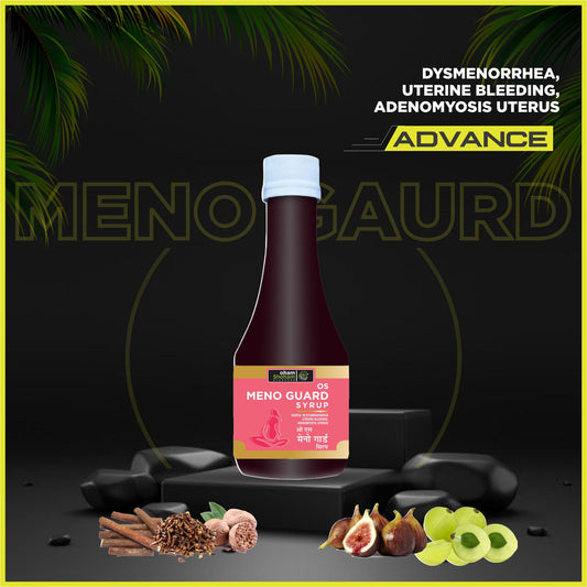 Oham Shoham Ayurveda’S OS MENO GAURD SYRUP For Dysmenorrhea,Uterine bleeding, Adenomyosis Uterus.